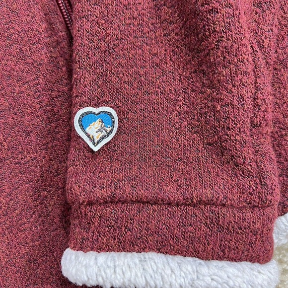 KUHL Hoodie Sherpa Jacket Full Zip Alfpaca Fleece Maroon Women’s Sz Small - Picture 5 of 9